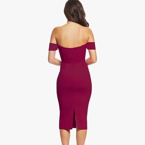 ✨NWT Dress the Population Off The Shoulder Sweetheart Bodycon Midi Dress✨ - Picture 2 of 4